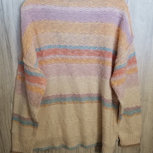 Sundance Sweater Pastel Stripe V-Neck - Picture 2 of 6